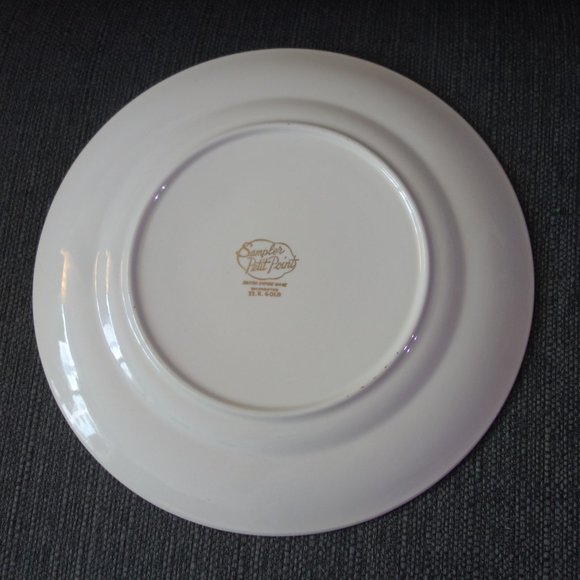 Sampler Petit Point British Empire Ware 22K Gold Plate - Picture 5 of 8